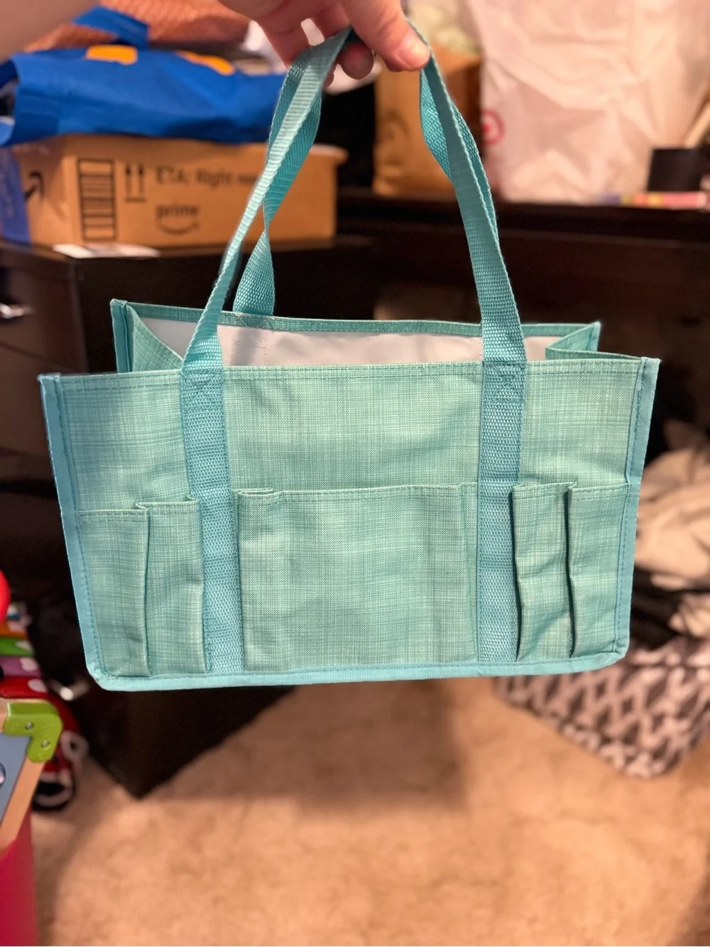 thirty-one Aqua/Turquoise Pocketed Utility Caddy Tote